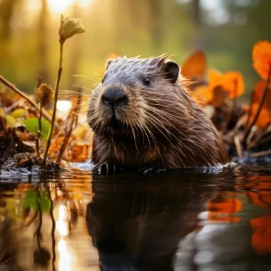 Beaver in its Natural Habitat, Wildlife Photography, Generative
