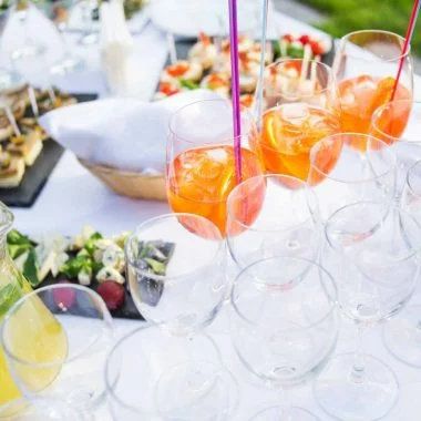 Outside of the food and drink catering for guests of the event